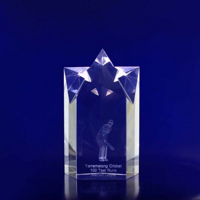 3D Crystal Award - Star Pointed Trophy