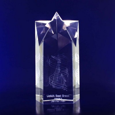 3D Crystal Award - Star Pointed Trophy