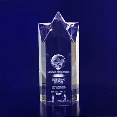 3D Crystal Award - Star Pointed Trophy