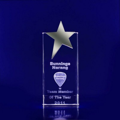 3D Crystal Award - Star Wedge Trophy