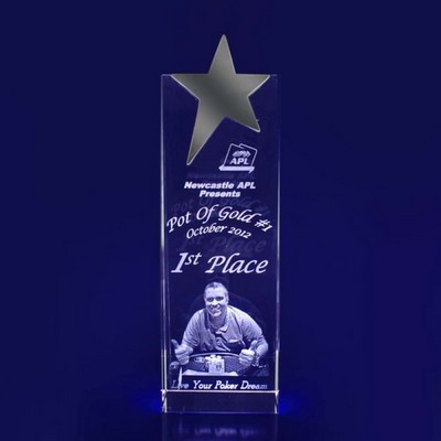 3D Crystal Award - Star Wedge Trophy