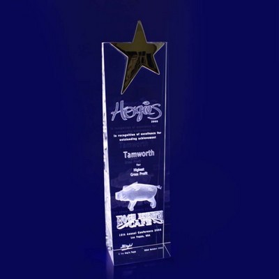 3D Crystal Award - Star Wedge Trophy