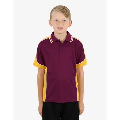 BSP16K Polo Shirts - Burgundy-Gold-White