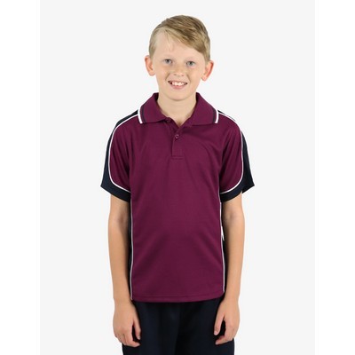 BSP16K Polo Shirts - Burgundy-Navy-White