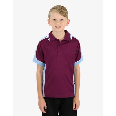 BSP16K Polo Shirts - Burgundy-Sky-White