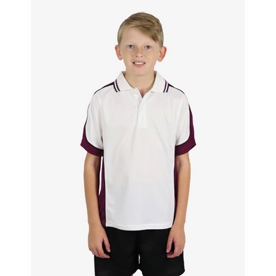 BSP16K Polo Shirts - White-Burgundy-White