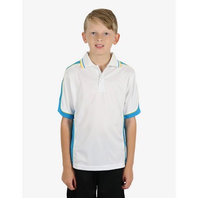 BSP16K Polo Shirts - White-Hawaiian-Blue-Yellow