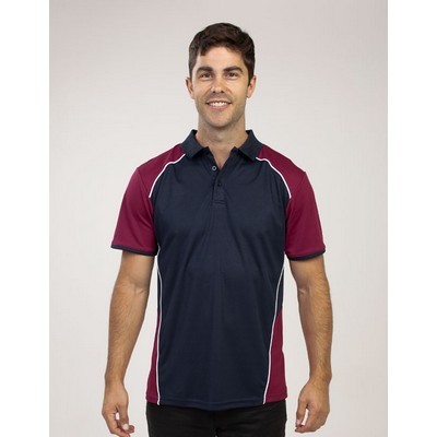 BSP2050 Polo Shirts - Navy-Burgundy-White