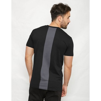 Adults Jersey Knit Short Sleeve T-Shirt with Contrast Centre Back Panel