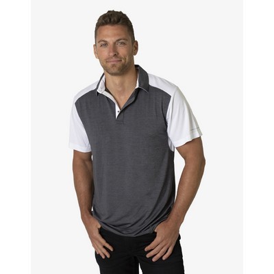 BKP401 Polo Shirts - Charcoal-Heather-White
