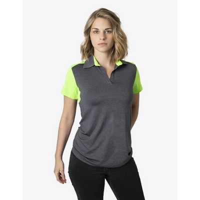 BKP401L Polo Shirts - Charcoal-Heather-White