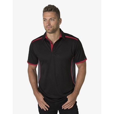 BKP500 Polo Shirts - Black-Charcoal-Heather-Deep-Red