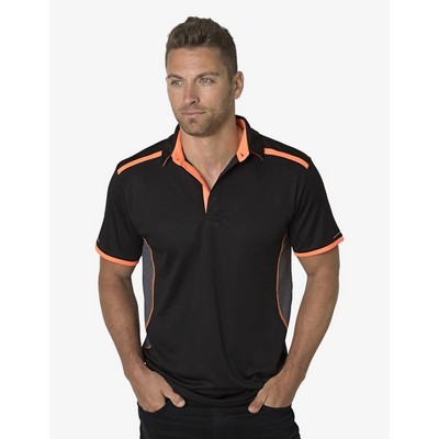 BKP500 Polo Shirts - Black-Charcoal-Heather-Neon-Orange