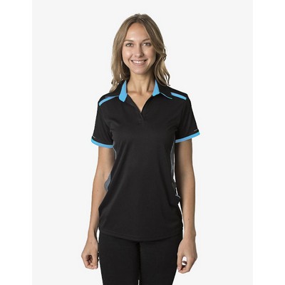 BKP500L Polo Shirts - Black-Charcoal-Heather-Hawaiian-Blue