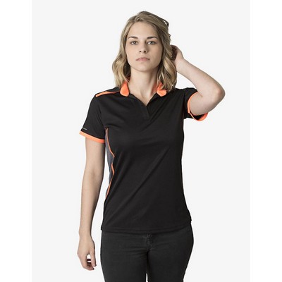 BKP500L Polo Shirts - Black-Charcoal-Heather-Neon-Orange