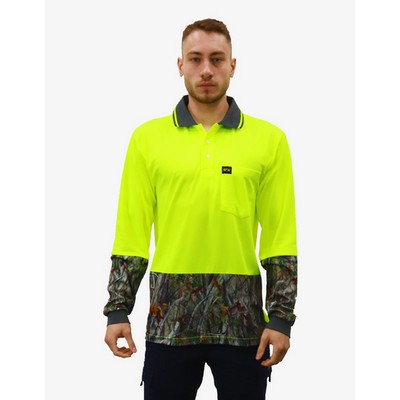 SFWP11 Polo Shirts - Fluro-Yellow-Tree-Camo