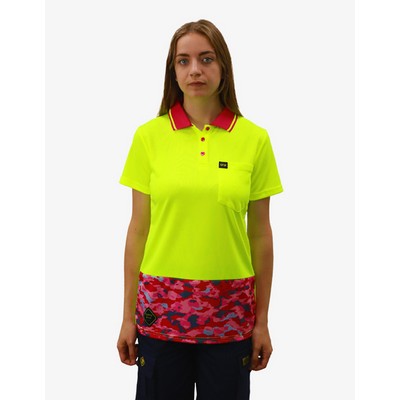 SFWP15L Polo Shirts - Fluro-Yellow-Pink-Camo