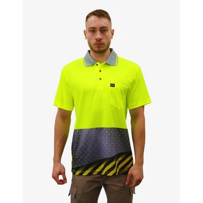 SFWP20 Polo Shirts - Fluro-Yellow-Diamond-Plater