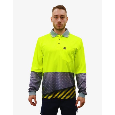 SFWP21 Polo Shirts - Fluro-Yellow-Diamond-Plater