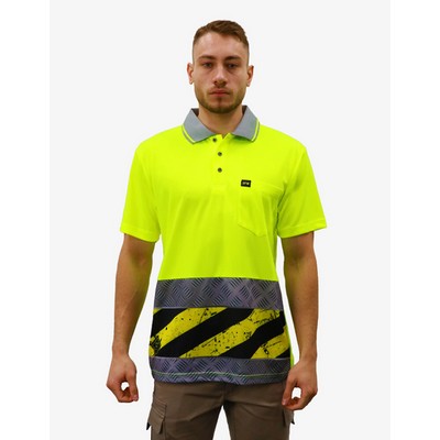 SFWP25 Polo Shirts - Fluro-Yellow-Checker-Plater