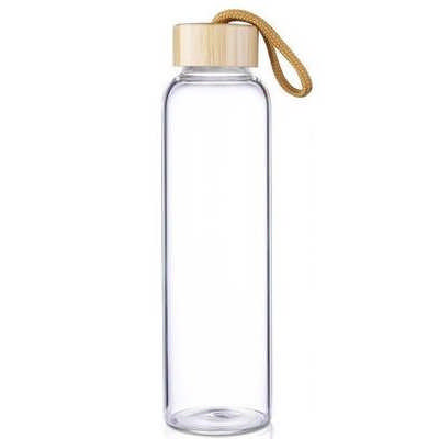 Glass Fusion Bottle With Bamboo Lid - 600ml
