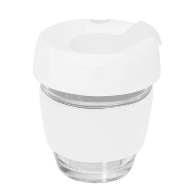 Genova Glass Coffee Cup - 240Ml With Silicon Lid And Band