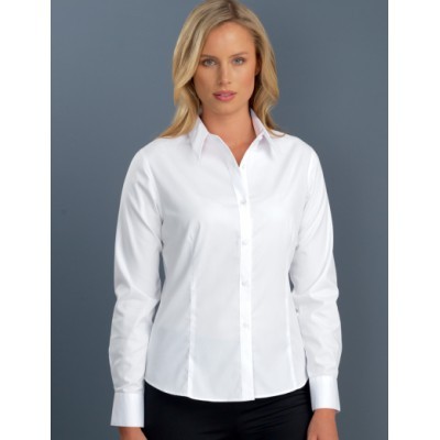 Poplin White Womens Business Shirt - White