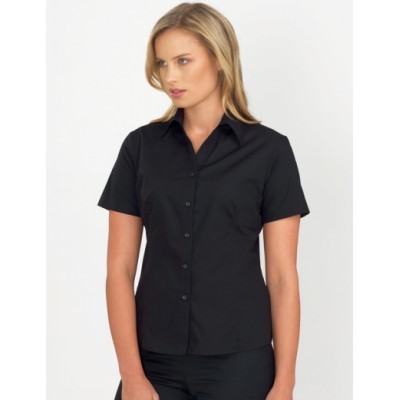 Poplin Black Womens Business Shirt - Black