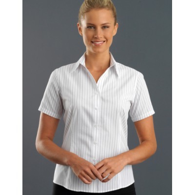 Classic Stripe Womens Business Shirt - Grey
