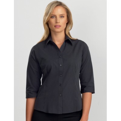 Dark Stripe Womens Business Shirt - Charcoal