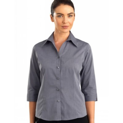 Chambray Womens Business Shirt - Graphite