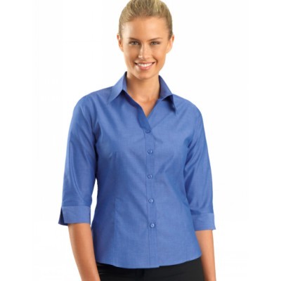Chambray Womens Business Shirt - Indigo