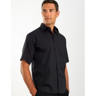 Poplin Black Mens Business Shirt - Black