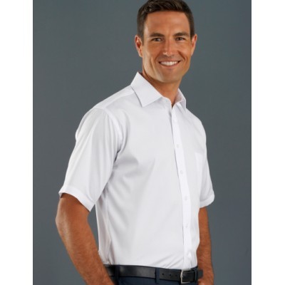 Poplin White Mens Business Shirt - White