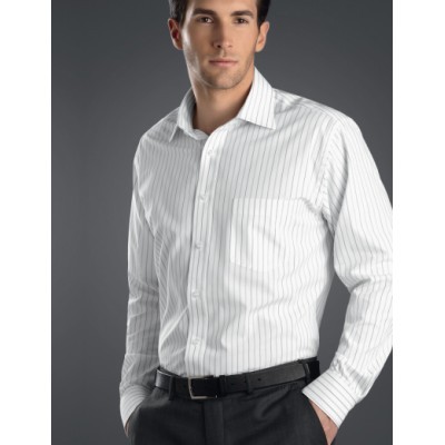Classic Stripe Mens Business Shirt - Grey