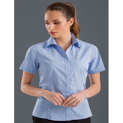 Multi Check Womens Business Shirt - Blue
