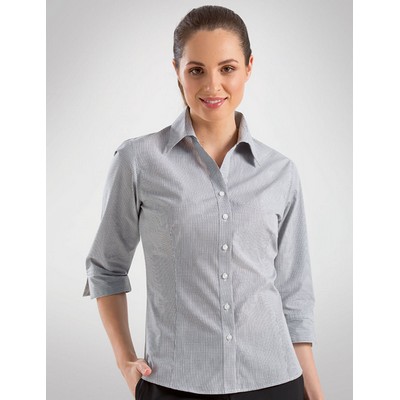 Multi Check Womens Business Shirt - Grey