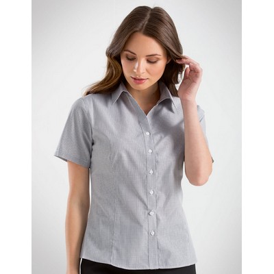 Multi Check Womens Business Shirt - Grey
