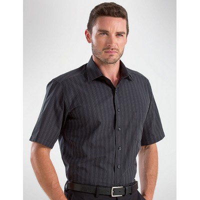 Dark Stripe Mens Business Shirt - Black