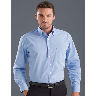 Multi Check Mens Business Shirt - Blue
