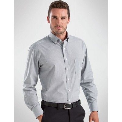 Multi Check Mens Business Shirt - Grey