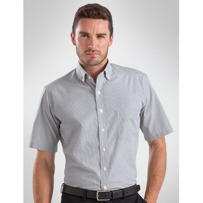 Multi Check Mens Business Shirt - Grey