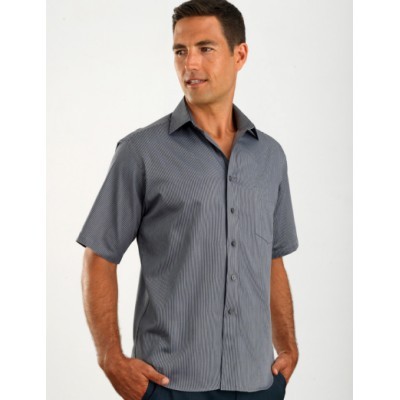 Pin Stripe Mens Business Shirt - Gunmetal