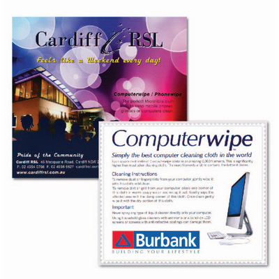 Computerwipe in Cellophane with Backing Card