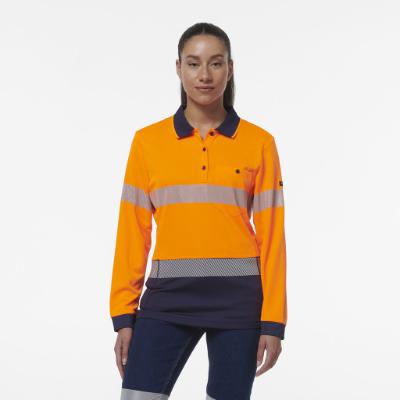 Kinggee Womens Wmn Hf Polo Ls Taped