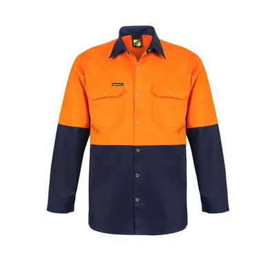 TWO TONE L/S SHIRT WITH STUDS