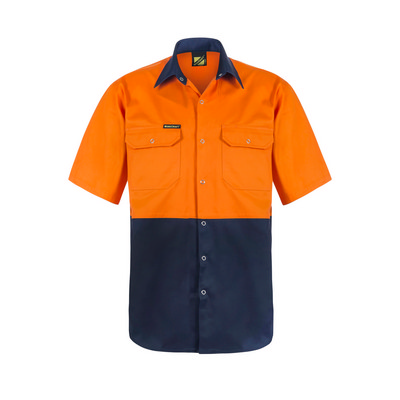 TWO TONE HI VIS S/S SHIRT STUD