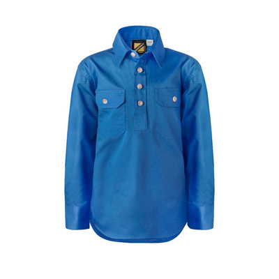 KIDS HALF PLACKET FULL COL SHT