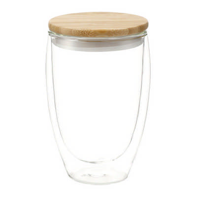 Easton Glass cup with Bamboo lid 355ml