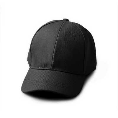 Black Brushed Cotton Baseball Cap